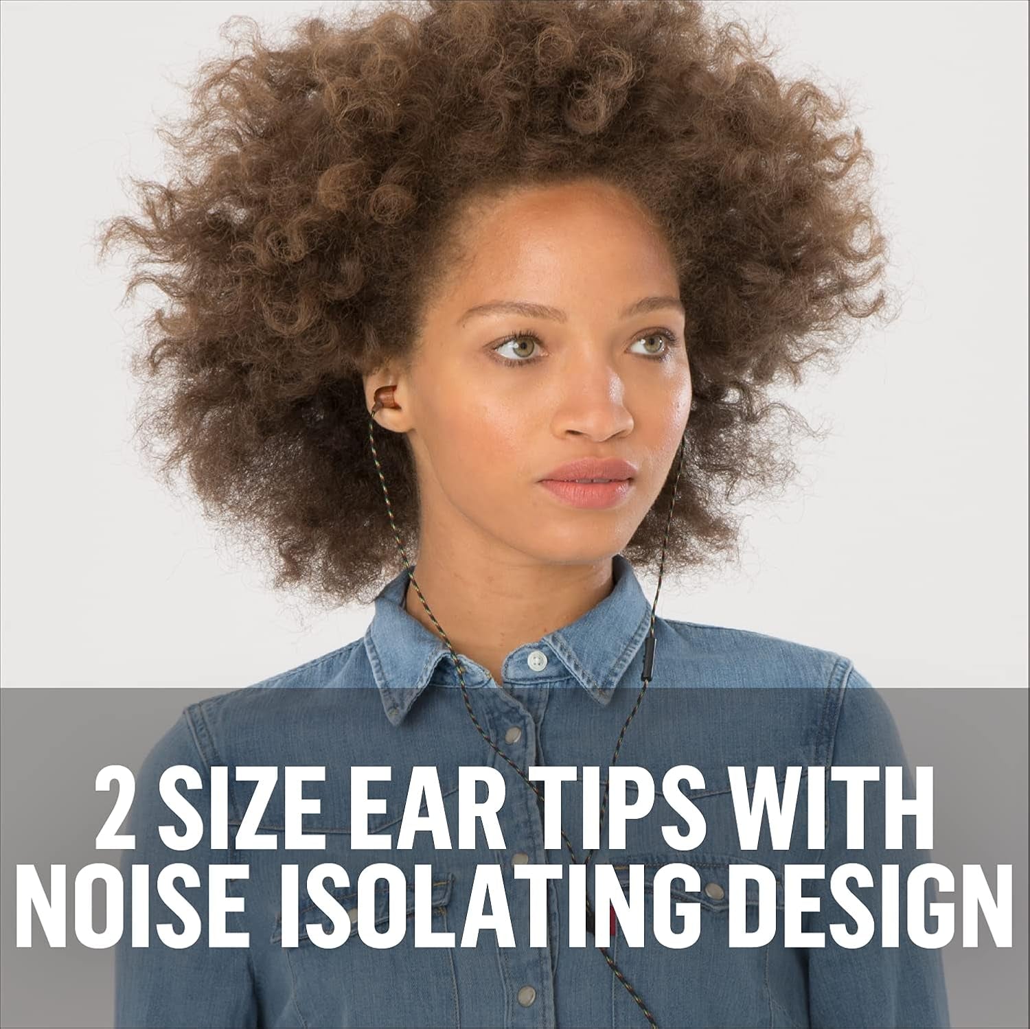 Smile Jamaica Wired: Wired Earphones with Microphone, Noise Isolating Design, and Sustainable Materials (Rasta)