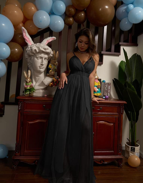 Load image into Gallery viewer, Women'S Sexy Deep V Neck Split Cocktail Party Formal Bridesmaid Maxi Dress
