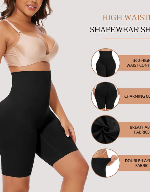 Load image into Gallery viewer, 2 Packs Tummy Control Shapewear Shorts Faja Body Shaper for Women High-Waisted Thigh Slimming
