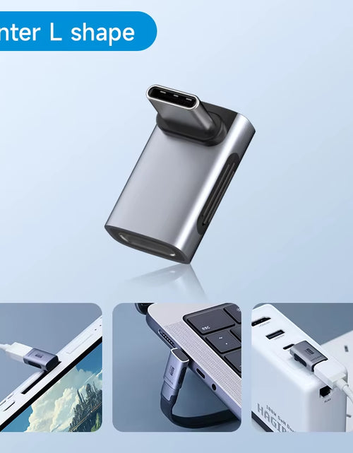 Load image into Gallery viewer, 240W USB C to C Adapter 40Gbps 8K 60Hz 90 Degree Converter USB4 Adapter for Thunderbolt 4/3 Macbook Iphone 17 Pro Tablet
