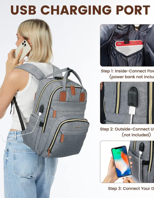 Load image into Gallery viewer, Laptop Backpack for Women &amp; Men, Unisex Travel Anti-Theft Work College Bag, Business Computer Backpacks Purse, Casual Hiking Daypack with Lock, Fits 15.6 Inch Laptop, Dark Blue
