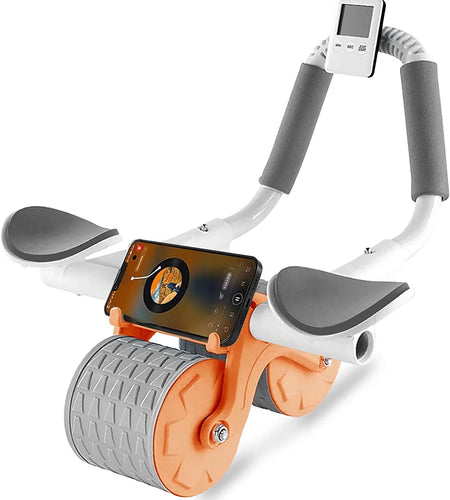 2025 New with Timer Ab Abdominal Exercise Roller Elbow Support, Abs Roller Wheel Core Exercise Equipment, Automatic Rebound Abdominal Wheel