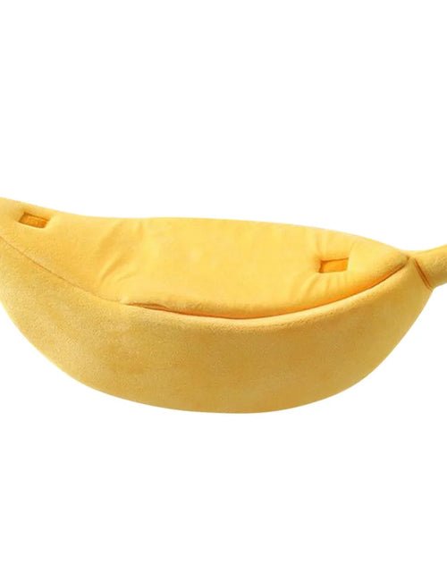 Load image into Gallery viewer, Banana Pet Bed, Cute Funny Fruit Bed with Removable Cushion for Dogs, Indoor Cats, Rabbits, Small Animals, Yellow
