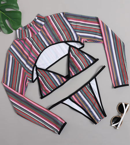 2025 Long Sleeve Neon Green Leopard Bikini Women Swimsuit Bikini Set Sexy Swimwear Female Brazilian Bathing Suit Swim Beach Wear