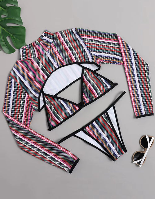 Load image into Gallery viewer, 2025 Long Sleeve Neon Green Leopard Bikini Women Swimsuit Bikini Set Sexy Swimwear Female Brazilian Bathing Suit Swim Beach Wear
