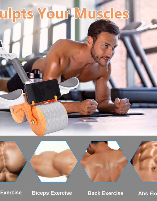 Load image into Gallery viewer, 2025 New with Timer Ab Abdominal Exercise Roller Elbow Support, Abs Roller Wheel Core Exercise Equipment, Automatic Rebound Abdominal Wheel
