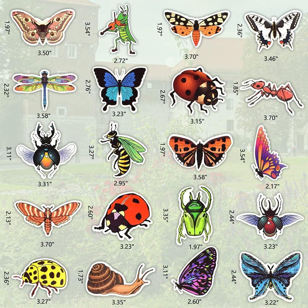 Bug Stickers for Kids Insect Stickers for Scrapbooking for Teachers Stickers for Water Bottles Waterproof Insect Stickers