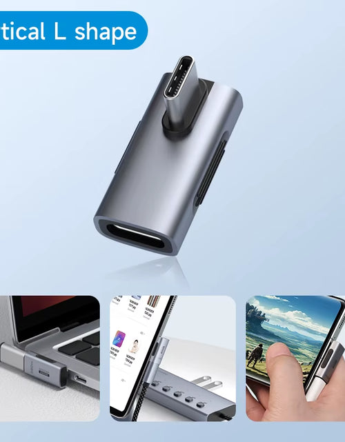 Load image into Gallery viewer, 240W USB C to C Adapter 40Gbps 8K 60Hz 90 Degree Converter USB4 Adapter for Thunderbolt 4/3 Macbook Iphone 17 Pro Tablet
