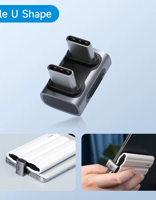 Load image into Gallery viewer, 240W USB C to C Adapter 40Gbps 8K 60Hz 90 Degree Converter USB4 Adapter for Thunderbolt 4/3 Macbook Iphone 17 Pro Tablet
