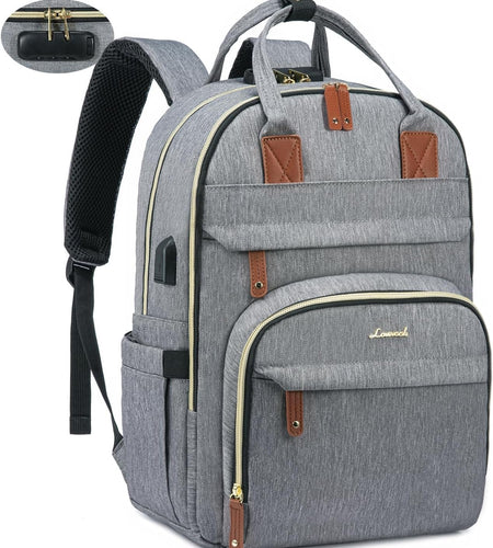 Laptop Backpack for Women & Men, Unisex Travel Anti-Theft Work College Bag, Business Computer Backpacks Purse, Casual Hiking Daypack with Lock, Fits 15.6 Inch Laptop, Dark Blue