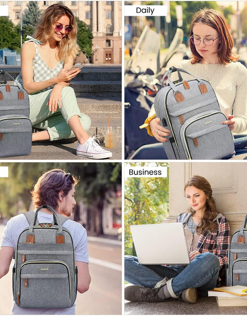 Load image into Gallery viewer, Laptop Backpack for Women &amp; Men, Unisex Travel Anti-Theft Work College Bag, Business Computer Backpacks Purse, Casual Hiking Daypack with Lock, Fits 15.6 Inch Laptop, Dark Blue
