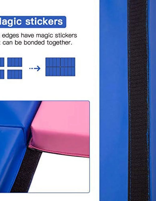 Load image into Gallery viewer, 4'X8'X2" New Folding Panel Gymnastics Mat, Perfect for Indoor/Outdoor Exercise(Blue)
