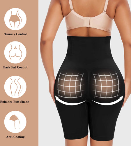 2 Packs Tummy Control Shapewear Shorts Faja Body Shaper for Women High-Waisted Thigh Slimming